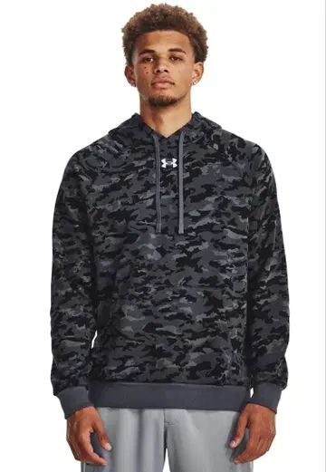 UNDER ARMOUR UA 라이벌 플리스 카모 후디 블랙
