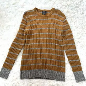 Willis & Geiger L 사이즈 리브 편직 스웨터 보더 L