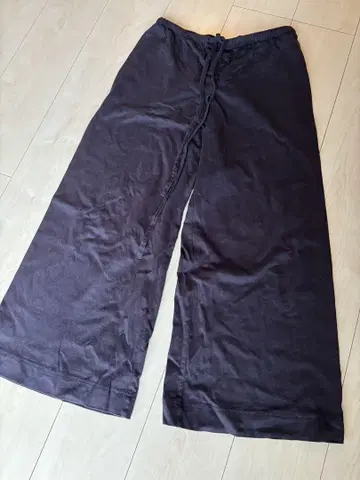 나카가와 마사시치 상점 면 100% 와이드 팬츠 Free size 네이비