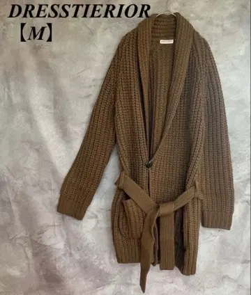 DRESSTIERIOR [ M ] 브라운 니트 가디건 숄카라