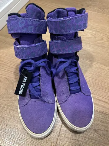 SUPRA 보라색 스웨이드 하이컷 스니커즈