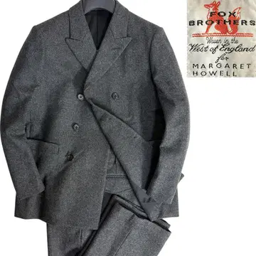 J5218 미사용 마가렛호웰 FOX BROTHERS 트위드 더블 수트