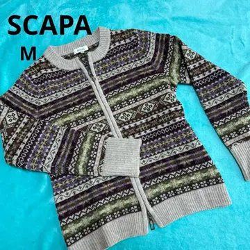 [ SCAPA ] 페어아일 패턴 니트 가디건 M 사이즈