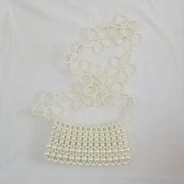 펄풍 파티 백 경사 비즈 백 꽃