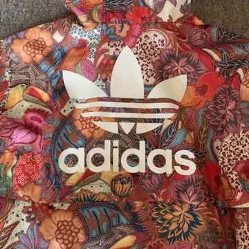 adidas x Farm 여성용 L 플라워 무늬 나일론 집업 후드티