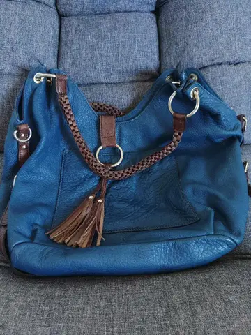 무료배송 여성용 백 소가죽 파랑 가방