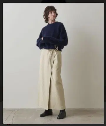 스티븐 앨런 베이지 랩 스커트 스커트 M