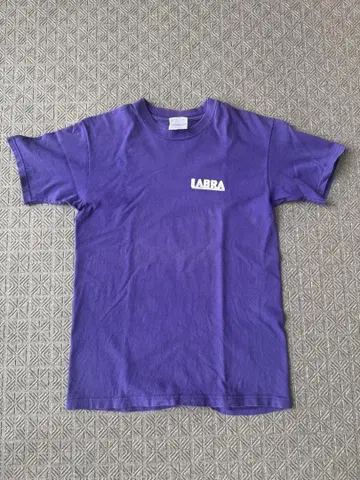 LABRA 로고 보라색 Hanes BEEFY T셔츠 메이드인 USA
