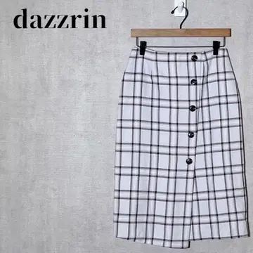 dazzrin 체크 스커트 타이트 프론트 버튼 안감 부착 사이즈 M