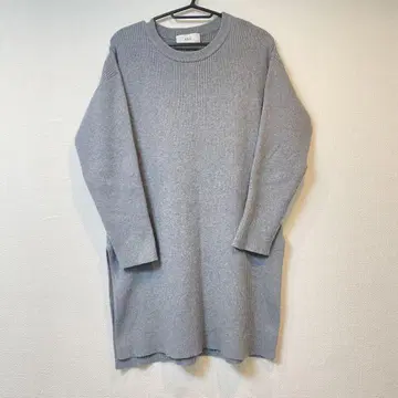 [azul by moussy] 그레이 긴팔 니트 원피스 리브
