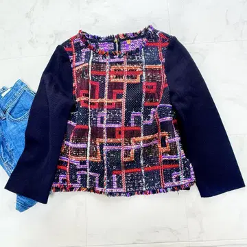 라비송 라비에르 노리즈 긴팔 니트 스웨터 크루넥 트위드