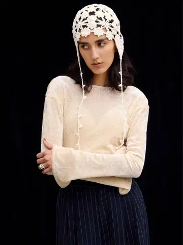 AMERI VINTAGE VELOUR HOT STONE L/S TOP