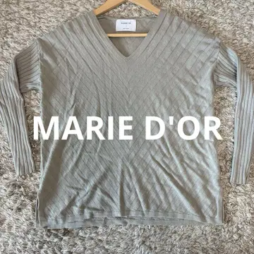 MARIE D'OR 리브 니트 V넥 풀오버