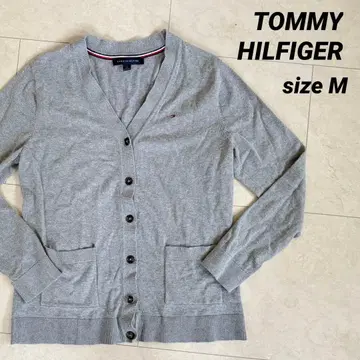 TOMMY HILFIGER 그레이 V넥 가디건 M