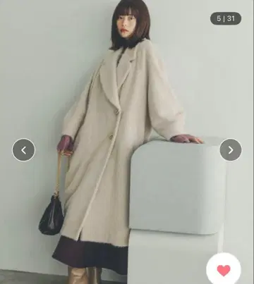 snidel 샤기 롱 코트