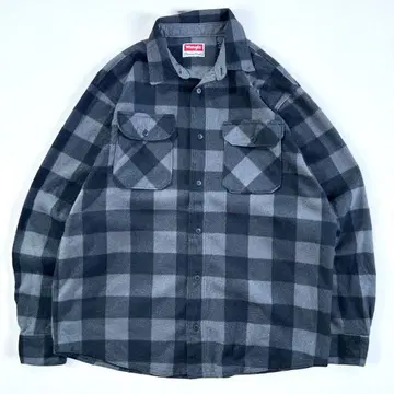 Wrangler 랭글러 플리스 셔츠 그레이 블랙 체크 구제 의류