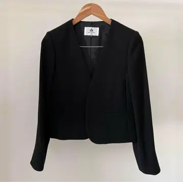 블랙 포멀 노카라 자켓
