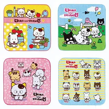 [ 4장 세트 ] 타마프렌즈 귀여운 손수건 타월 25 x 25cm 4장