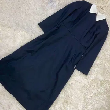 CELFORD 카라 부착 원피스 네이비 34 청순 포멀 깔끔