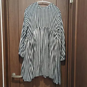 비어즐리 깅엄 체크 패턴 블라우스