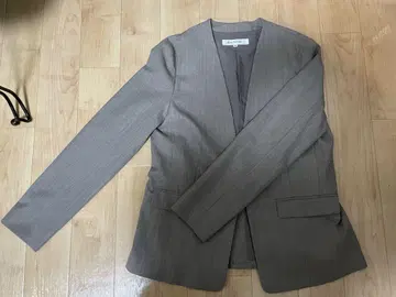그레이 노카라 자켓 긴팔