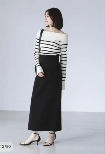 noble 저지라이크 컬러 타이트 스커트 블랙 38
