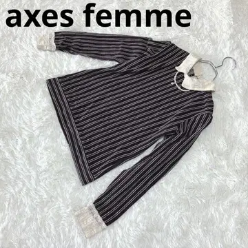 axes femme 엑시즈팜 (M) 긴팔 니트 스트라이프 레이스