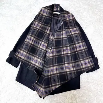 개럴개런트 판초 코트 케이프 블랙 체크 free 사이즈