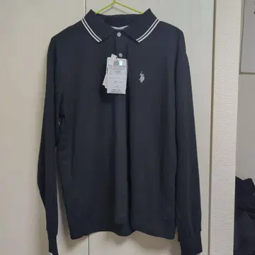 25SS U.S. POLO ASSN. 블랙 긴팔 피케 셔츠 L 사이즈