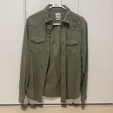 ZARA 올리브 그린 릴랙스 핏 자켓 M
