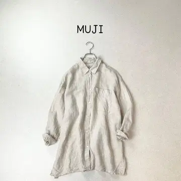 무인양품 MUJI 린넨 100% 린넨 튜닉 루즈핏 블라우스