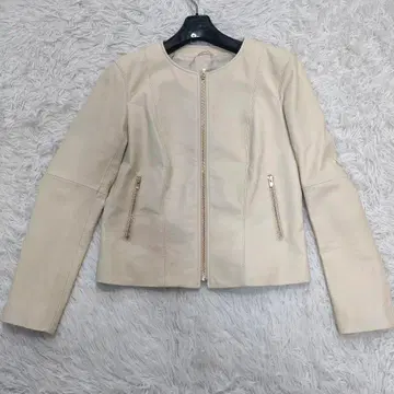 컨디션 최상/22 모델 아나이 라무 레더 자켓 노카라 골드 금장 장식