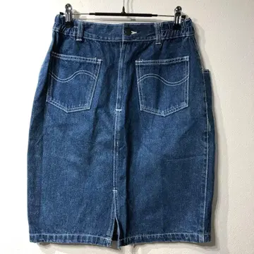데님 타이트 스커트 허리 66cm 블루
