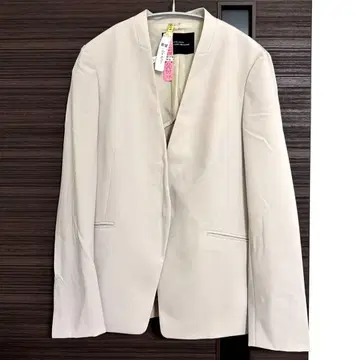 새상품급 그린 라벨 릴랙싱 베이지 노카라 자켓