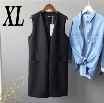 가을 XL 새상품 빅 사이즈 오피스 롱베스트 블랙 여성용