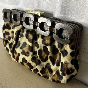 새상품급 Anya Hindmarch 송치 레오파드 무늬 클러치백