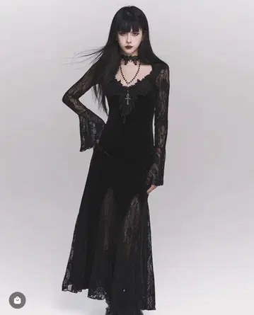 블랙 레이스 긴팔 드레스 M 사이즈