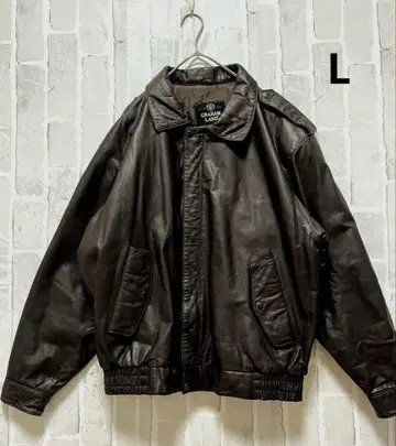 가죽 블루종 플라이트 자켓 봄버 자켓 라이더 천연 가죽 L