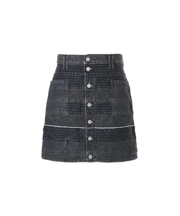 HYSTERIC GLAMOUR 스크래치 A라인 데님 미니 스커트 25인치