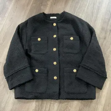 LOUNGEDRESS 블랙 노카라 자켓