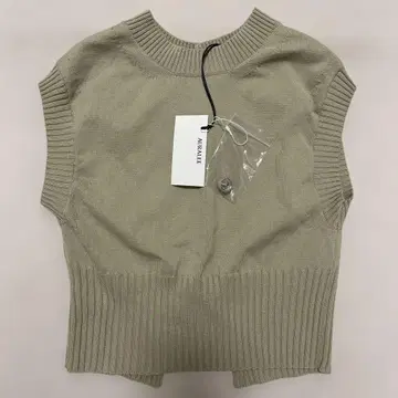 AURALEE DRY COTTON KNIT VEST LIGHT GREEN
