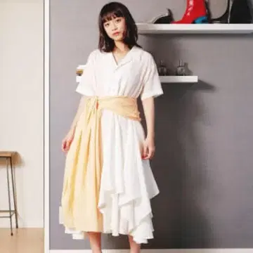 hazama 2019SS 산자메카시아우 원피스 화이트