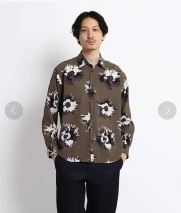 TAKEO KIKUCHI 빅 플라워 올 패턴 프린트 셔츠 미사용 새상품