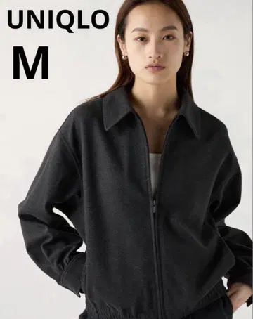 UNIQLO 브러쉬드 저지 오버 사이즈 블루종 다크 그레이 M 사이즈