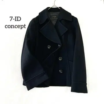 세븐아이디 컨셉 모 100% 피코트 안감 부착 숏 기장 블랙