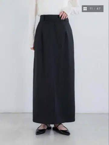 crewre 크루레 백 턱 내로우 스커트 2024 size 2 블랙