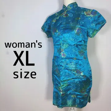 차이나 드레스 스카이블루 블루 여성용 XL LL 빅 사이즈 코스프레