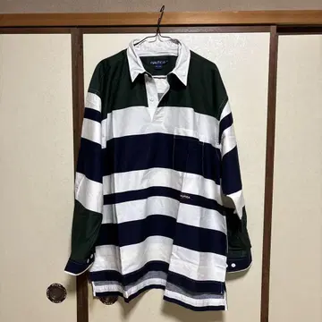 새상품 Nautica 스트라이프 피케 셔츠 XL