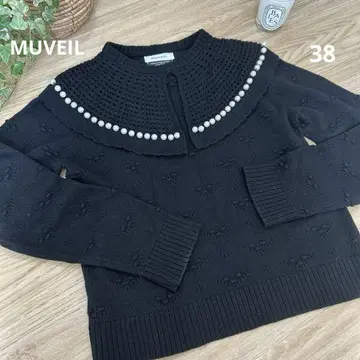 MUVEIL 뮤베일 세일러 카라 펄 니트 풀오버 38 스웨터