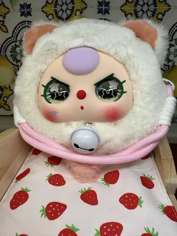 babythree 고양이 파우치 400% 화이트 고양이 반짝이는 눈 4